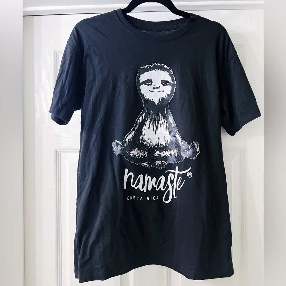 Namaste Sloth Men’s Black T Shirt